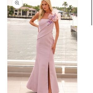Pink/lilac Gown with Cap Sleeve